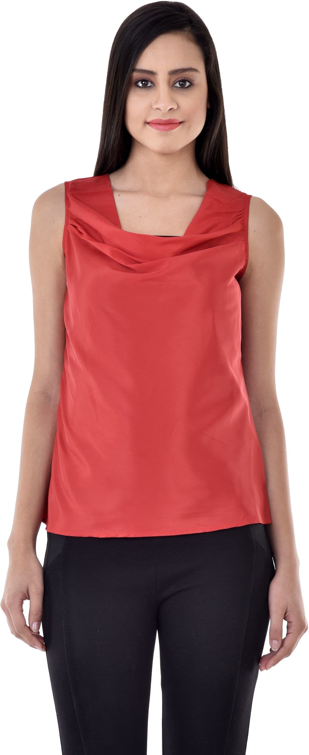 Colors Couture Casual Sleeveless Solid Women's Top