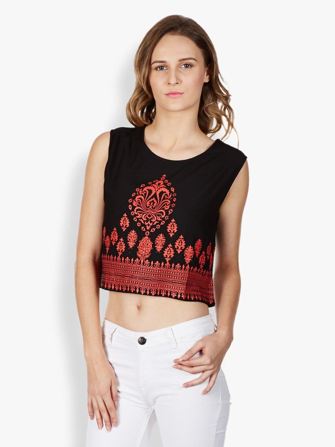 Folklore Festive Sleeveless Solid Women's Top