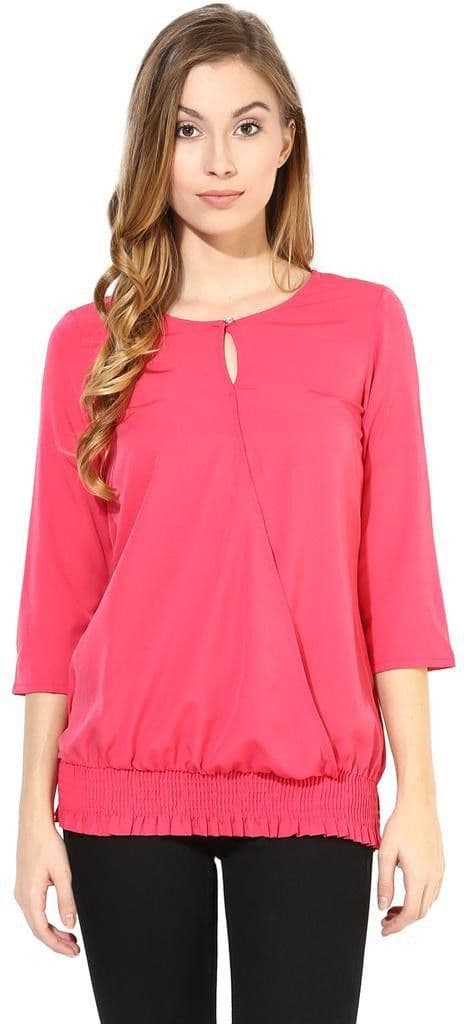 The Vanca Casual 3/4 Sleeve Solid Women's Top