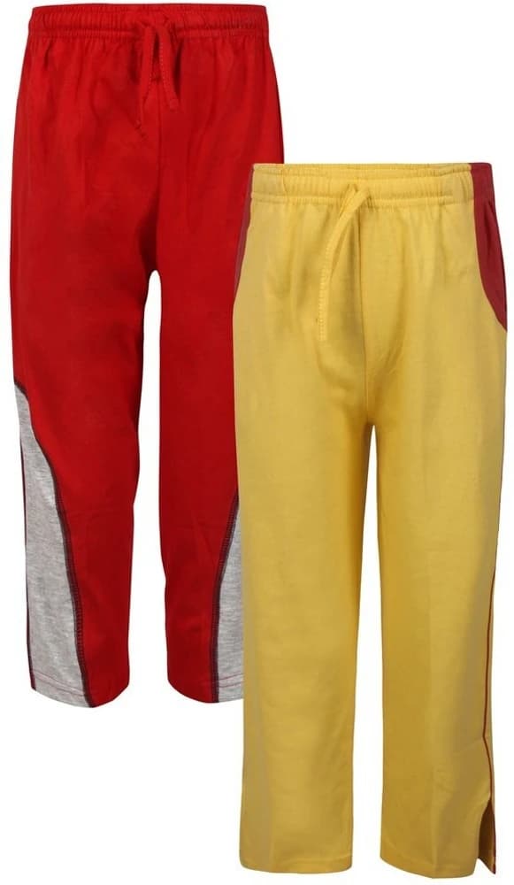 Jazzup Solid Boy's Yellow, Red Track Pants