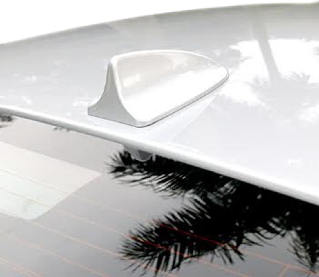 AdroitZ sharkantennawhite604 Amplited Glass Mount Antenna shark design White For Maruti A Star Satellite Vehicle Antenna