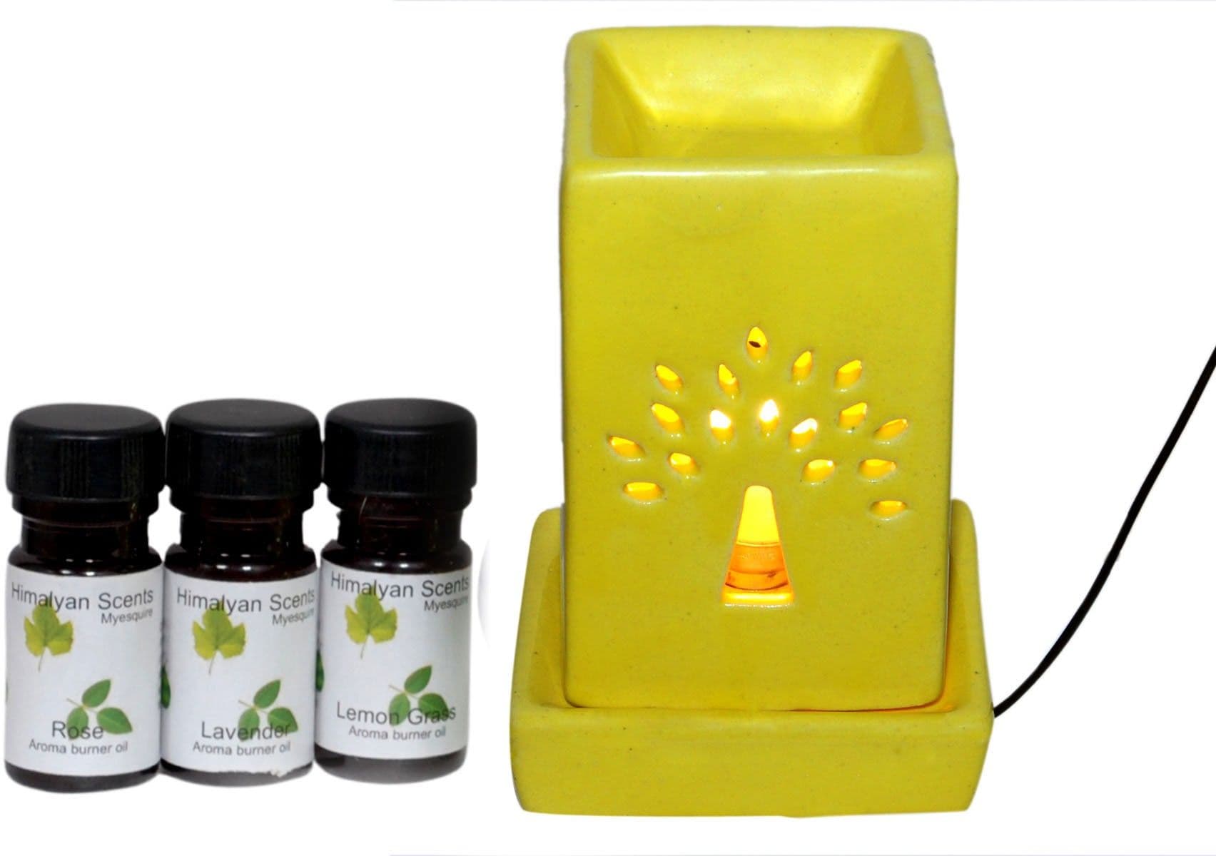Myesquire Square Pot Aroma Electric Burner Lemongrass Liquid Air Freshener