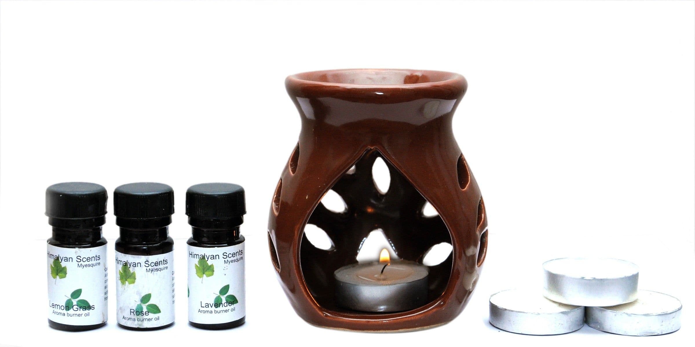 Myesquire Ceramic Coffee Burner Pot Lemongrass Liquid Air Freshener