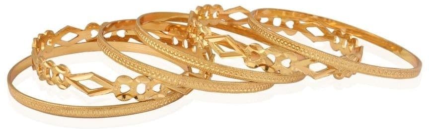 Variation Alloy Yellow Gold 22 Bangle Set