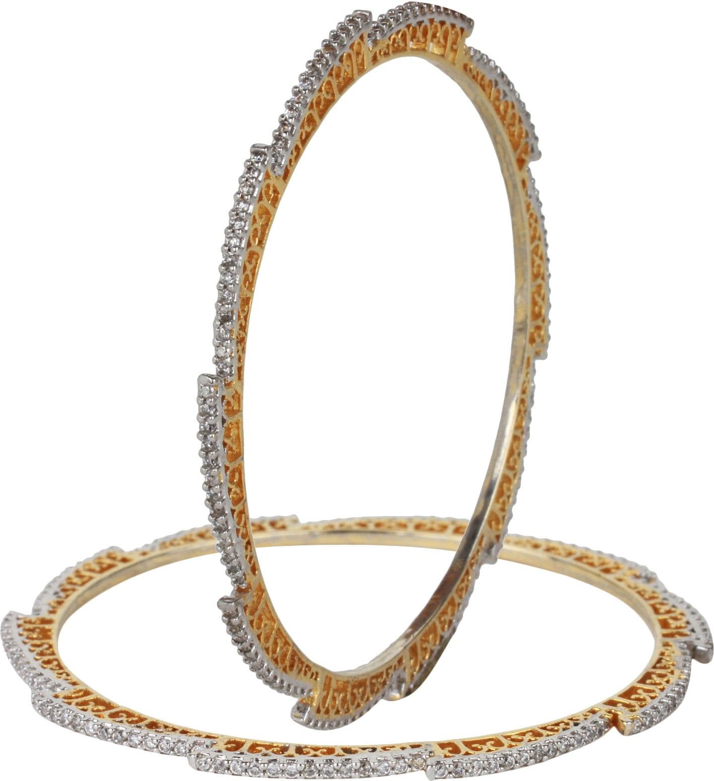Dilan Jewels Alloy Zircon 18K Yellow Gold Bangle Set
