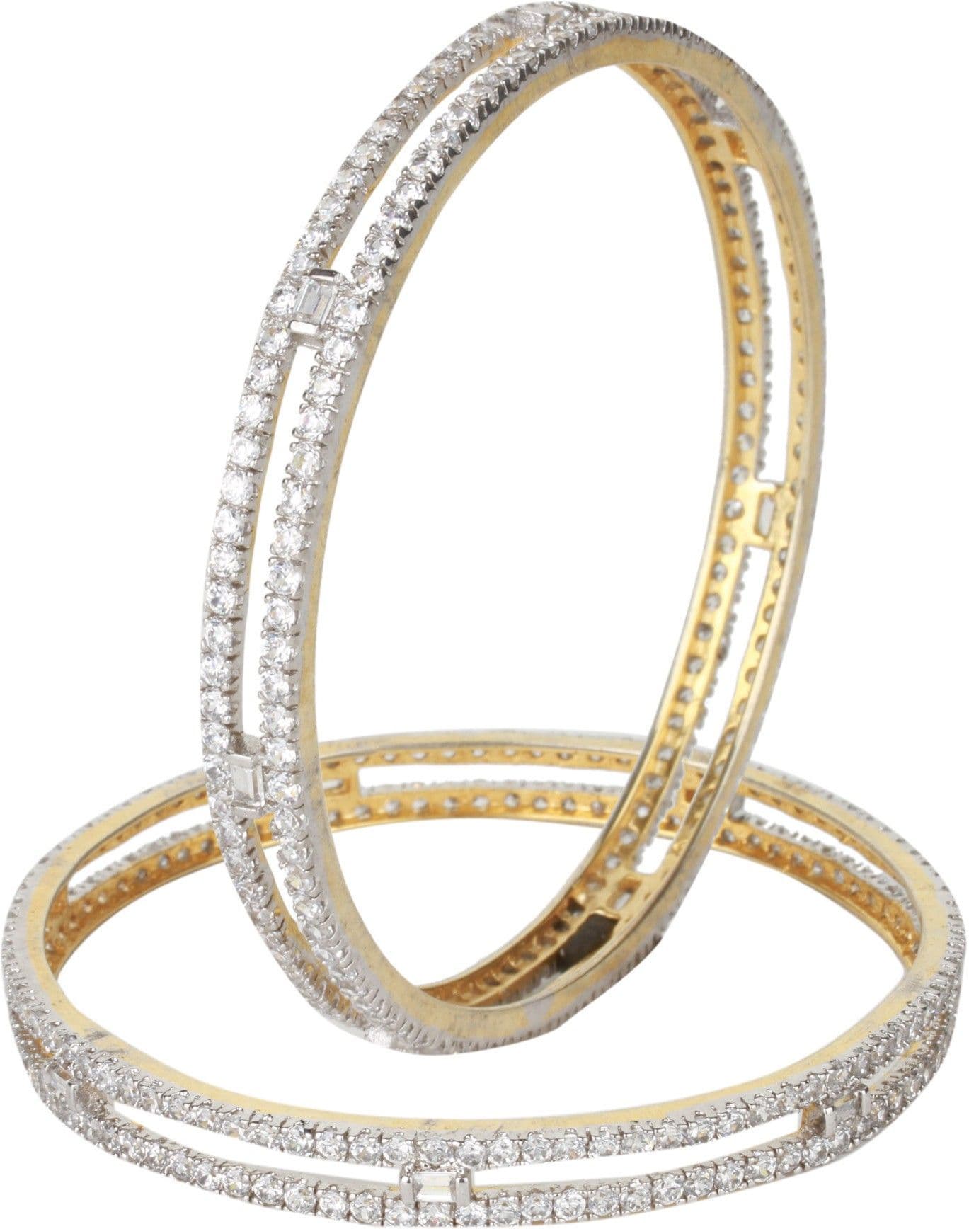 Dilan Jewels Alloy Zircon 18K Yellow Gold Bangle Set
