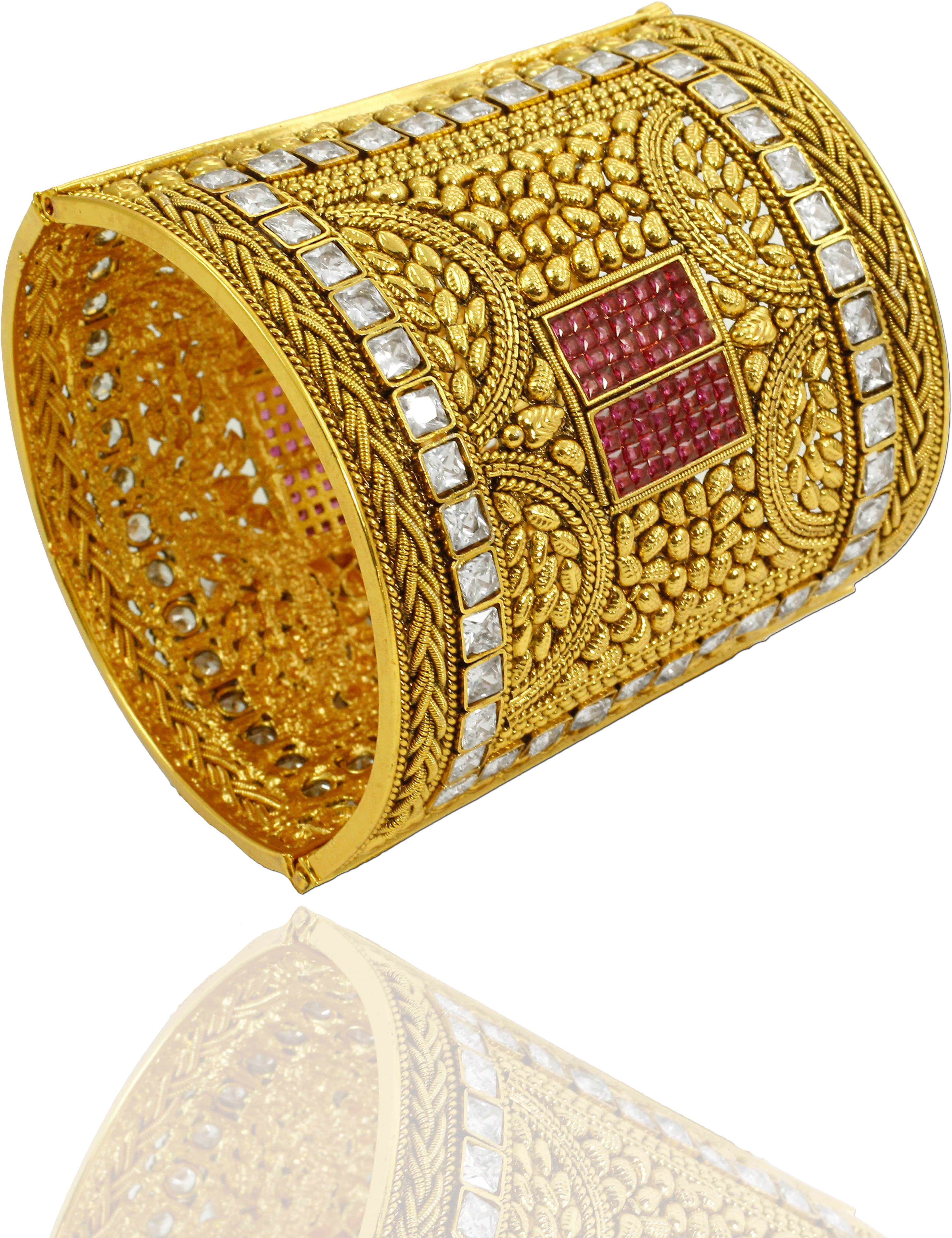 Zaveri Pearls Zinc 18K Yellow Gold Bangle