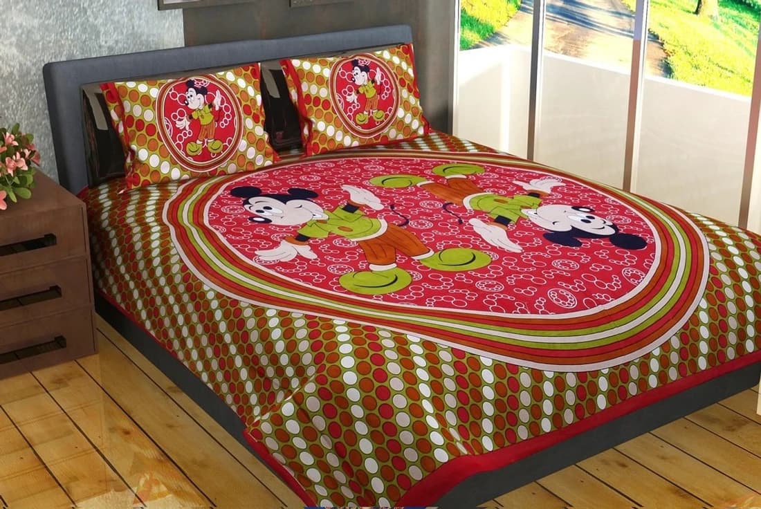 SANTOSH ROYAL FASHION Cotton Printed Double Bedsheet
