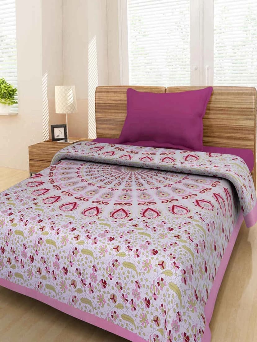 JBC Collection Cotton Printed Single Bedsheet