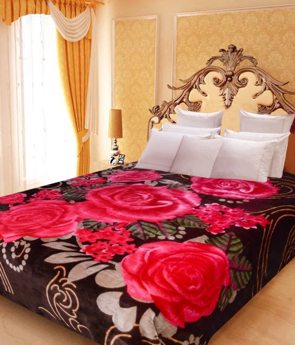 Shiv Textile Abstract Double Blanket Multicolor