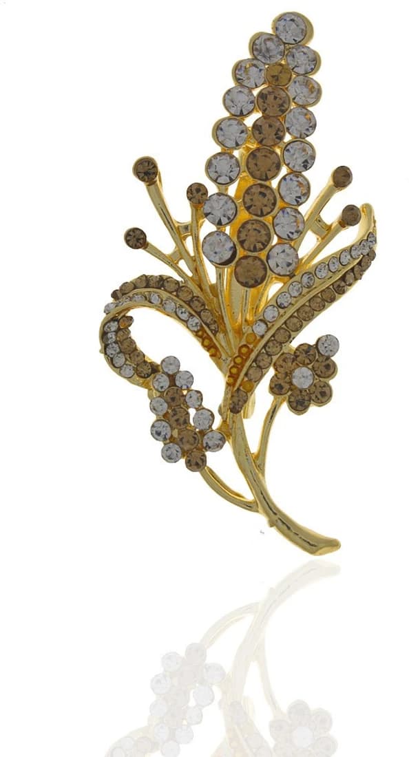 Anuradha Art Silver Polished Brooch