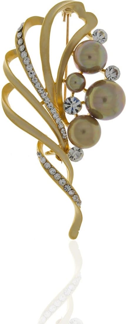Anuradha Art Silver Polished Brooch