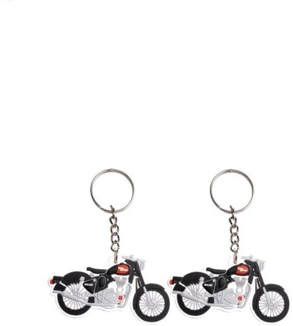 Ezone Set Of 2 Black ROYALENFIELD bike Keychain Carabiner