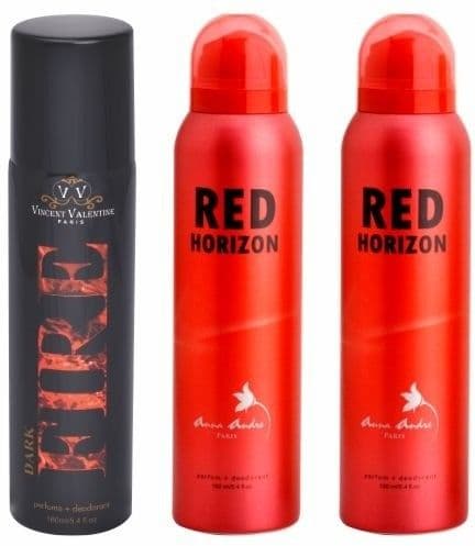 Anna Andre Paris Set of Dark Fire, Red Horizon & Red Horizon Deodorants Combo Set