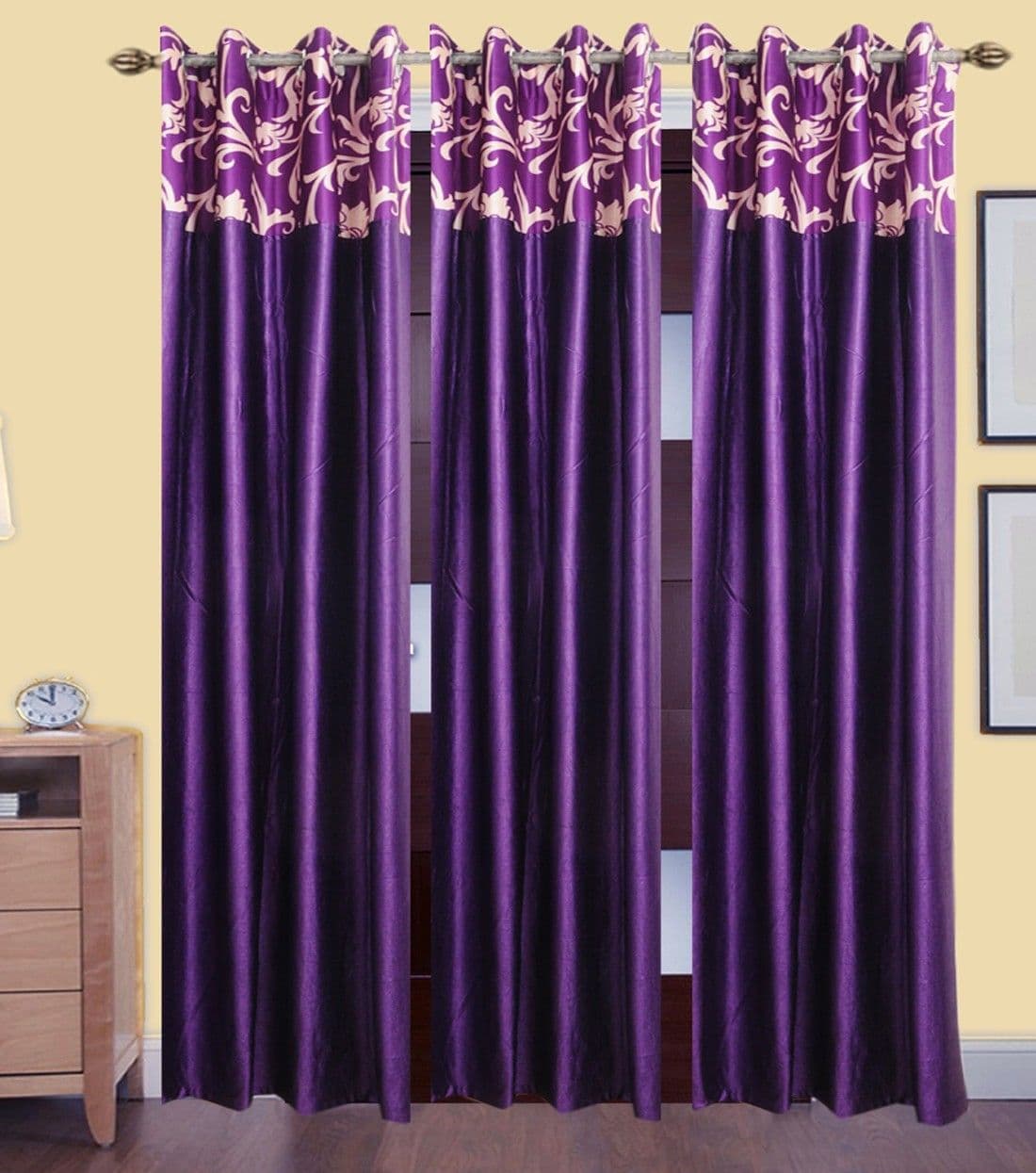 HomeeHub Polyester Multicolor Self Design Eyelet Door Curtain