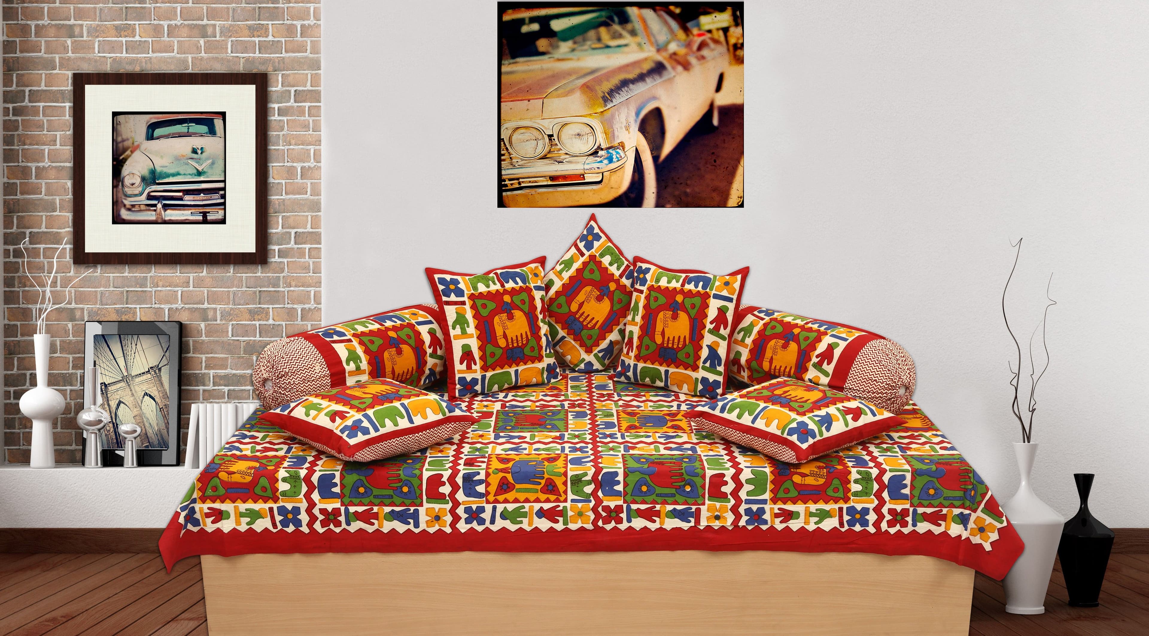 Jaipur Print Cotton Floral Diwan Set