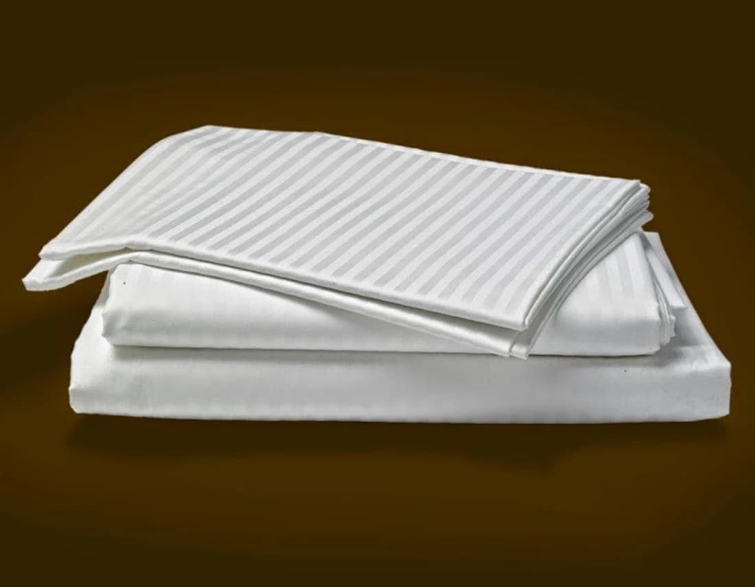 Scalabedding Cotton Striped King sized Double Bedsheet