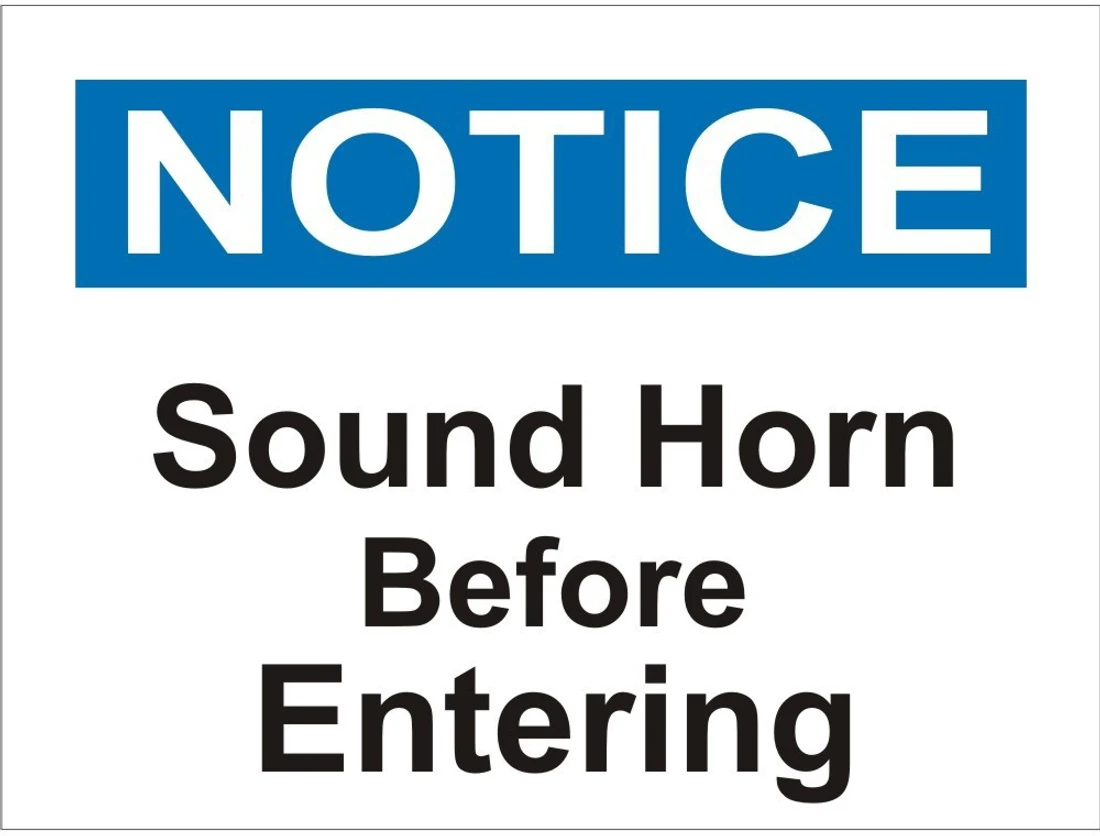 clickforsign Sound horn Before entering Emergency Sign