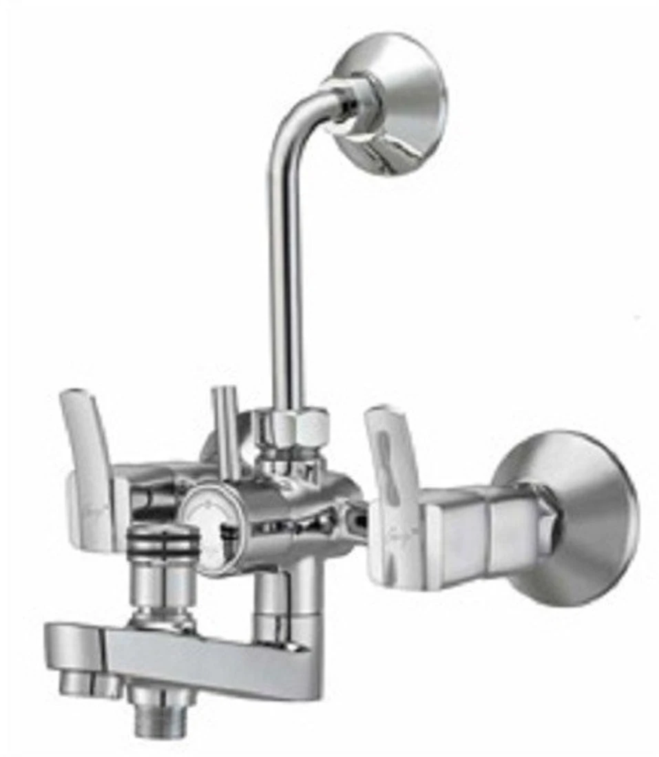 Ganga 1514 New Line Wall Mixer 3 In 1 System With Provision For Both Telephone Shower & Overhead Shower Faucet Set