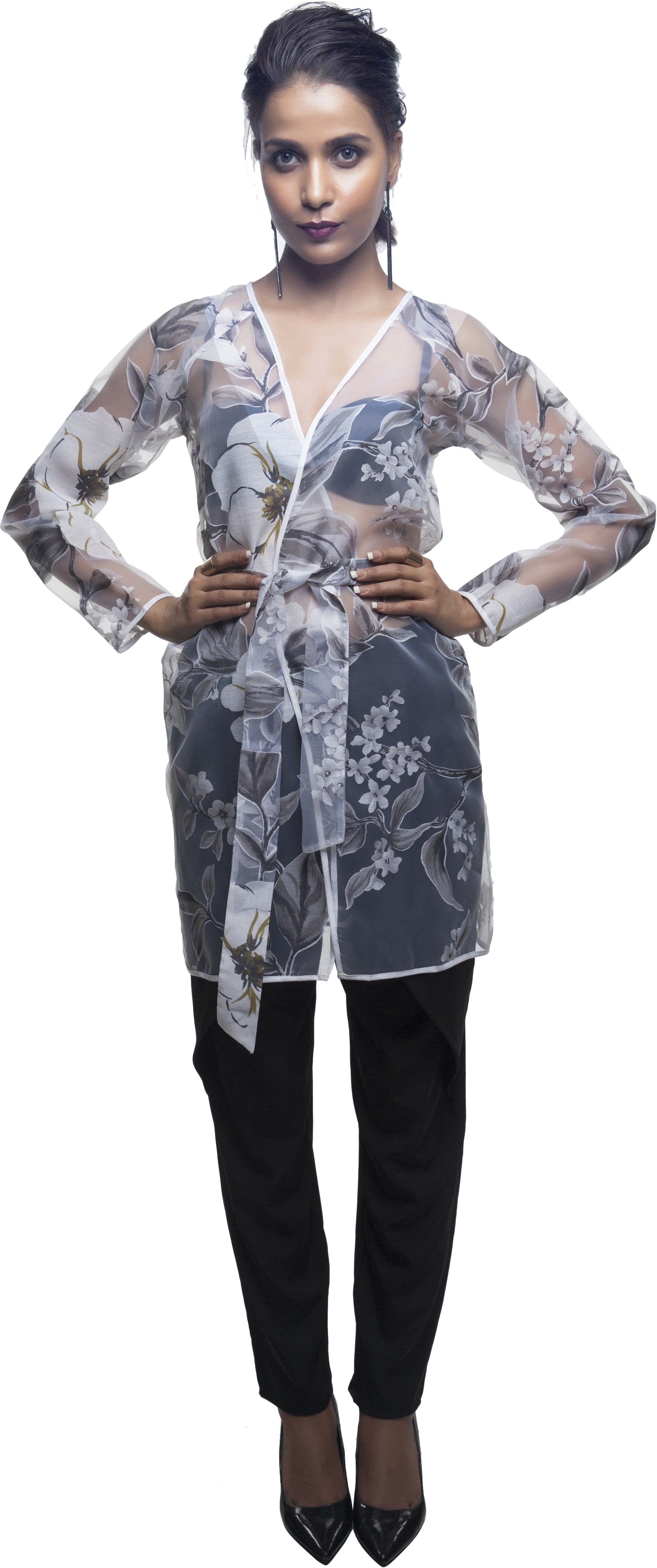 Sassy Stripes Full Sleeve Printed Women's Jacket
