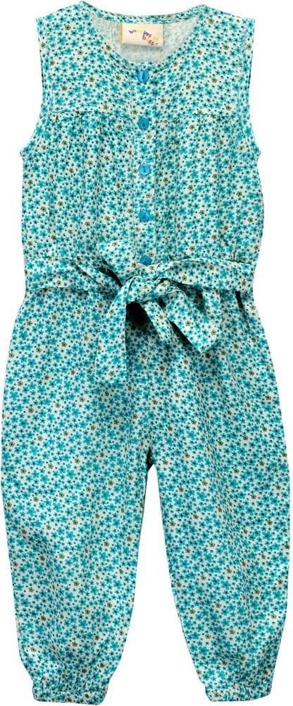 Budding Bees Printed Baby Girl's Jumpsuit