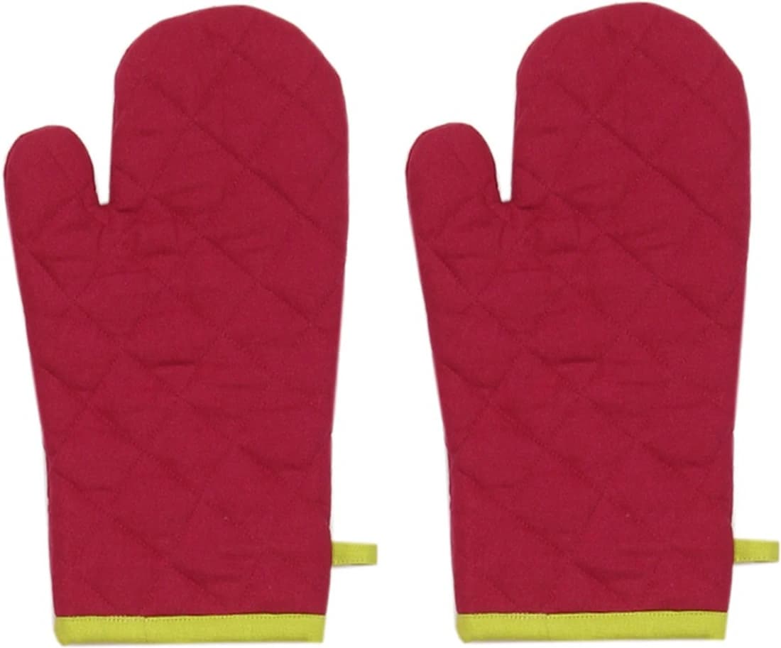 Cotonex Pink, Green Cotton Kitchen Linen Set