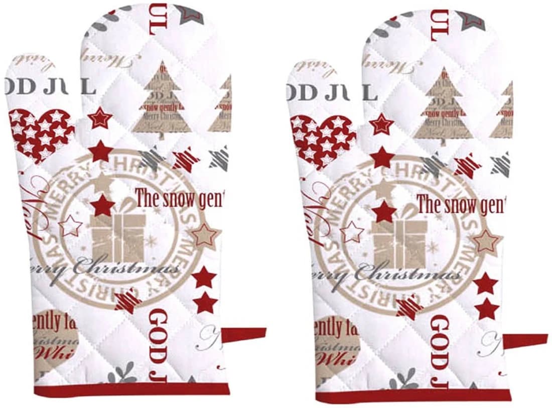 Cotonex Red, White Cotton Kitchen Linen Set