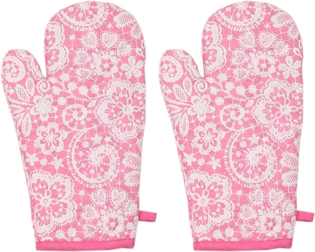 Cotonex Pink Cotton Kitchen Linen Set
