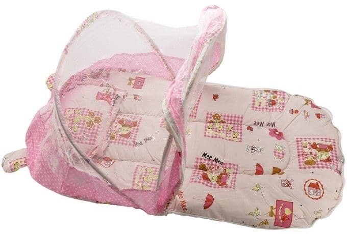 MeeMee 100% Cotton Small Sleeping Mat Mat Baby Mattress Set with Mosquito Net