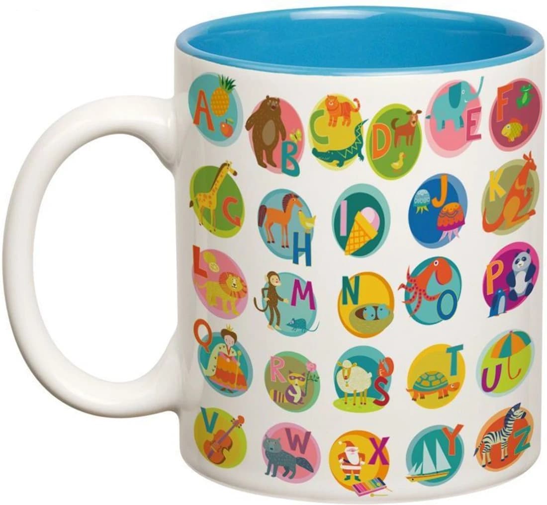 Prithish Alphabets With Illustrations Double Color Ceramic Mug