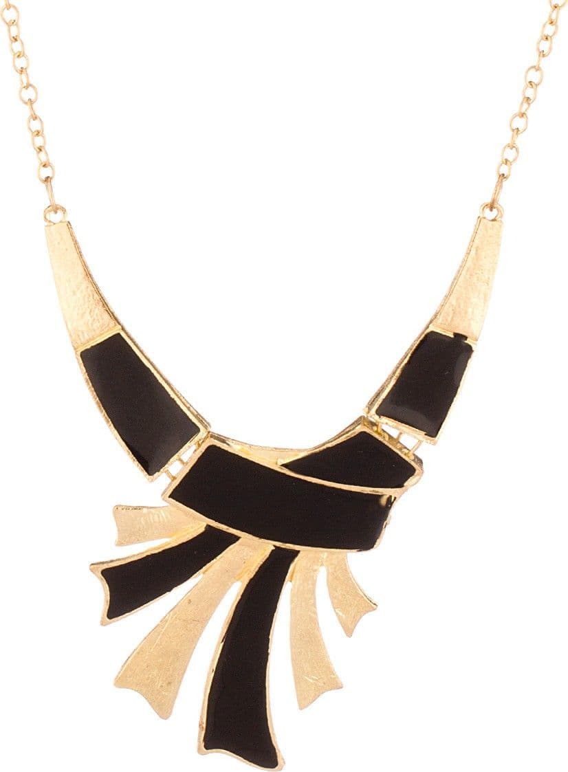 Voylla Precious Classic Plain Crystal Yellow Gold Plated Alloy Necklace