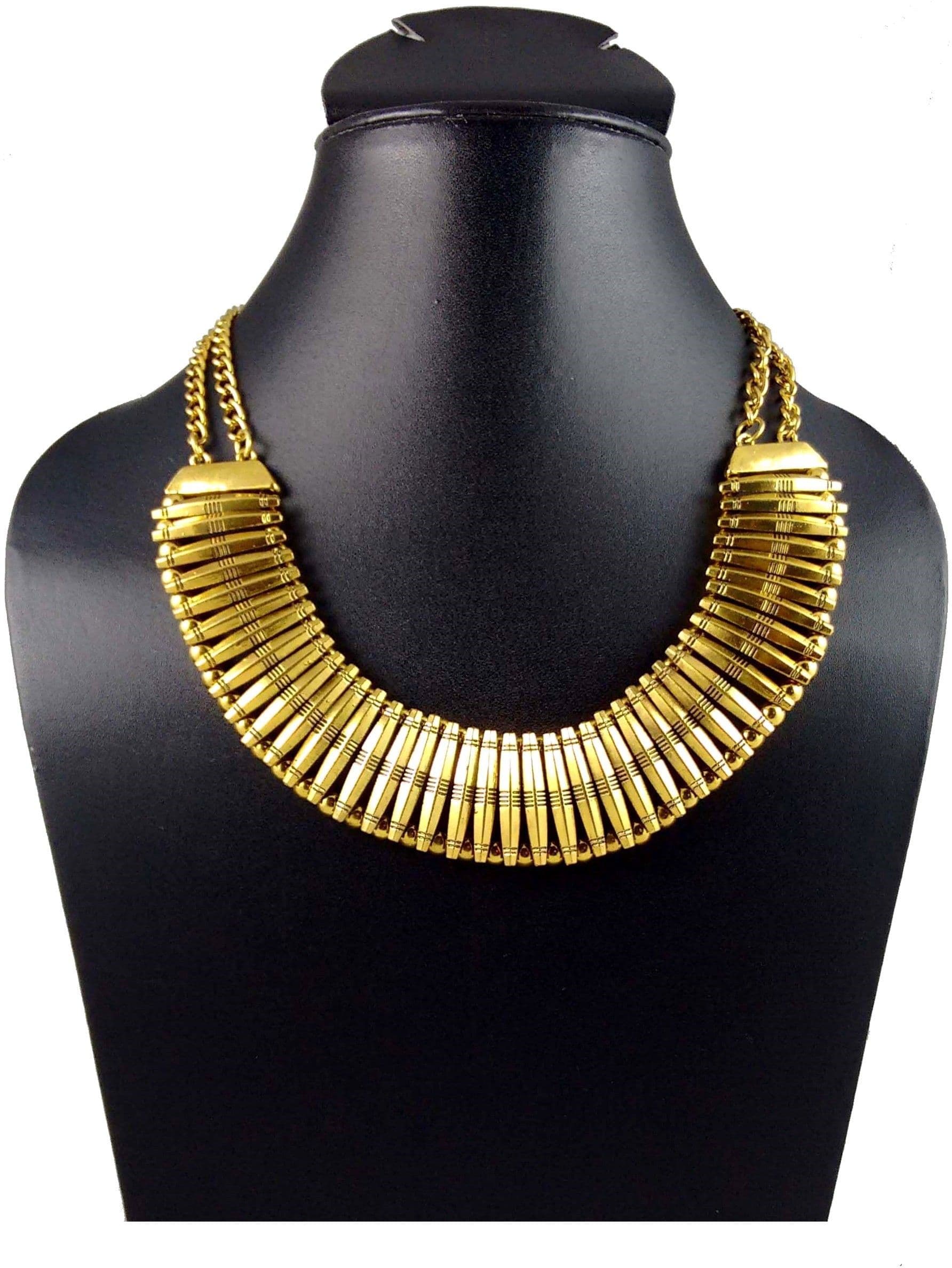 Hotpiper Elegant Golden Yellow Gold Plated Acrylic Necklace