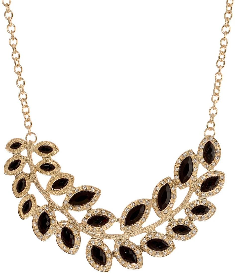 Voylla Artifictial Classic Textured Crystal Yellow Gold Plated Alloy Necklace