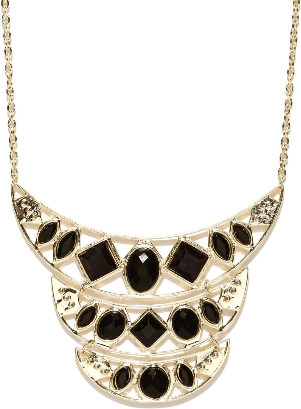 DressBerry Crystal Enamel Plated Metal Necklace