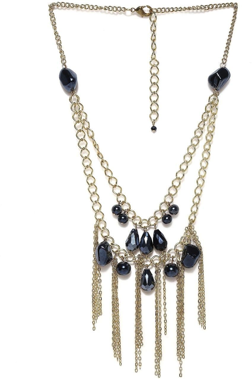 DressBerry Crystal Enamel Plated Metal Necklace