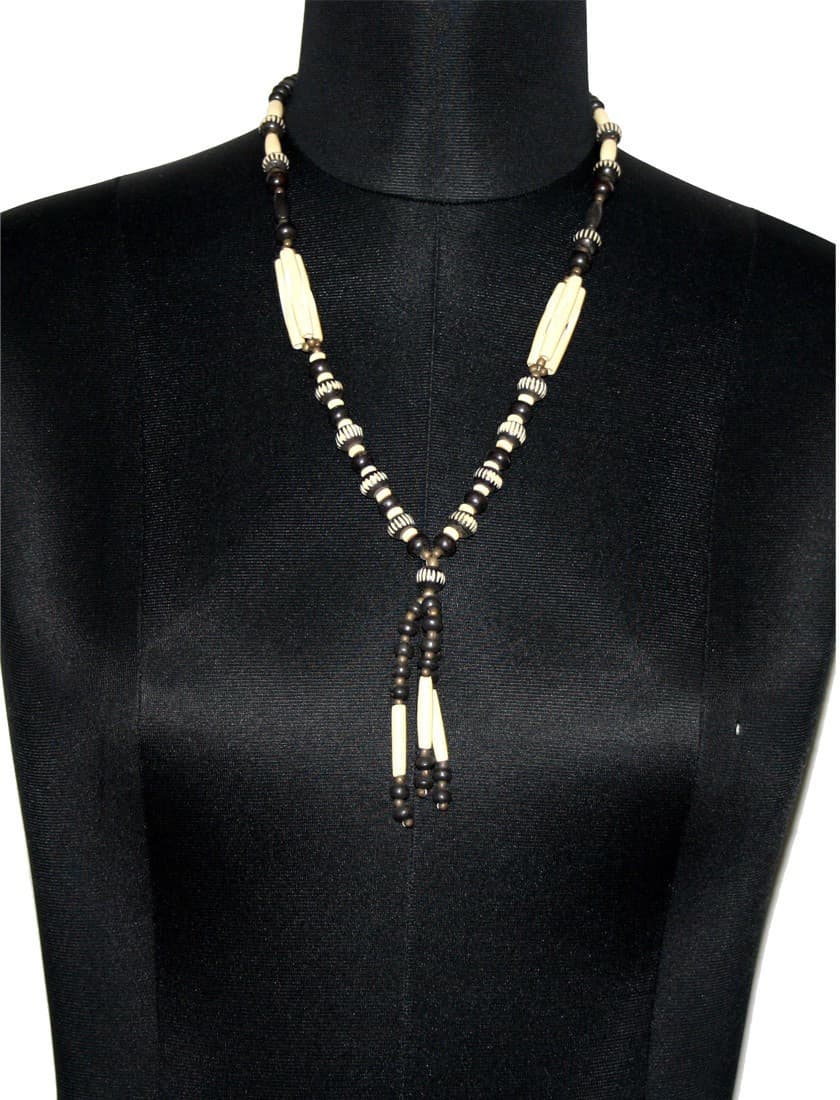 ETTI ESJ67_BEIGE Wood Necklace