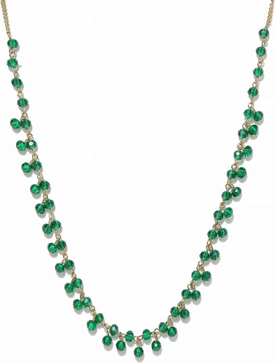 DressBerry Crystal Enamel Plated Metal Necklace