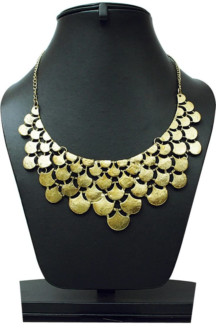 Imagine Products Golden Leaf Neck Piece Metal Necklace