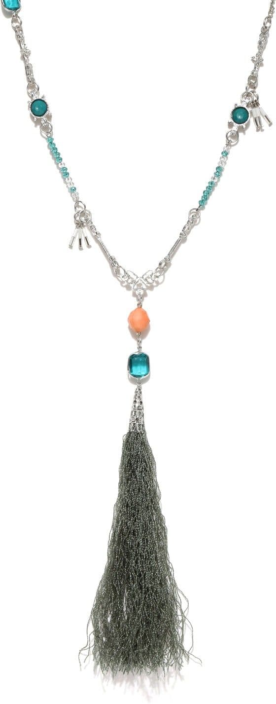 DressBerry Crystal Enamel Plated Metal Necklace