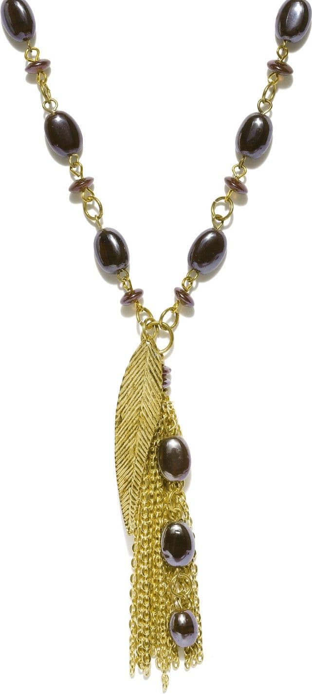 DressBerry Crystal Enamel Plated Metal Necklace
