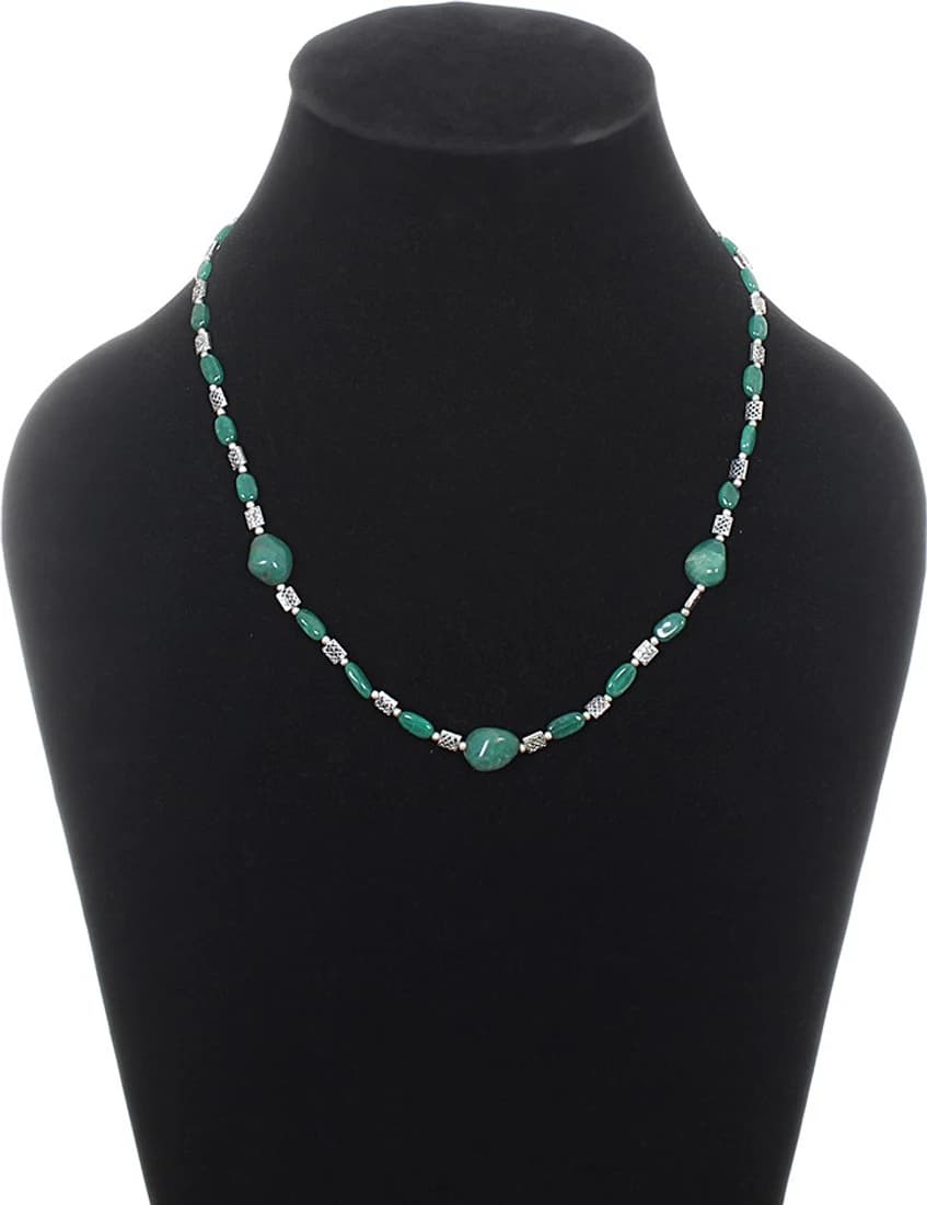 Aaradhi Divya Mantra Green Aventurine Gemstone Positive Energy Stone Necklace