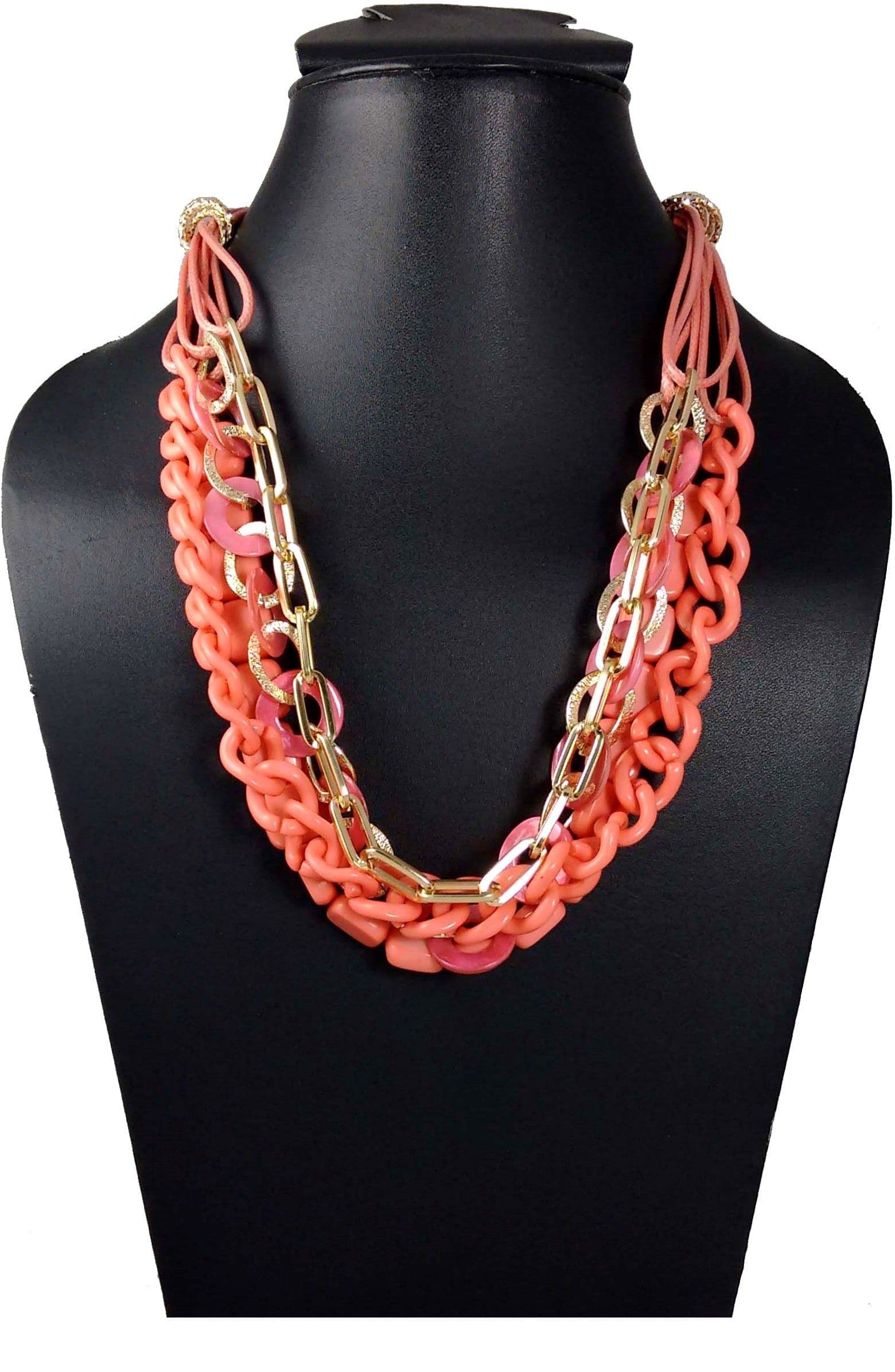 Hotpiper Designer Yellow Gold Plated Acrylic Necklace
