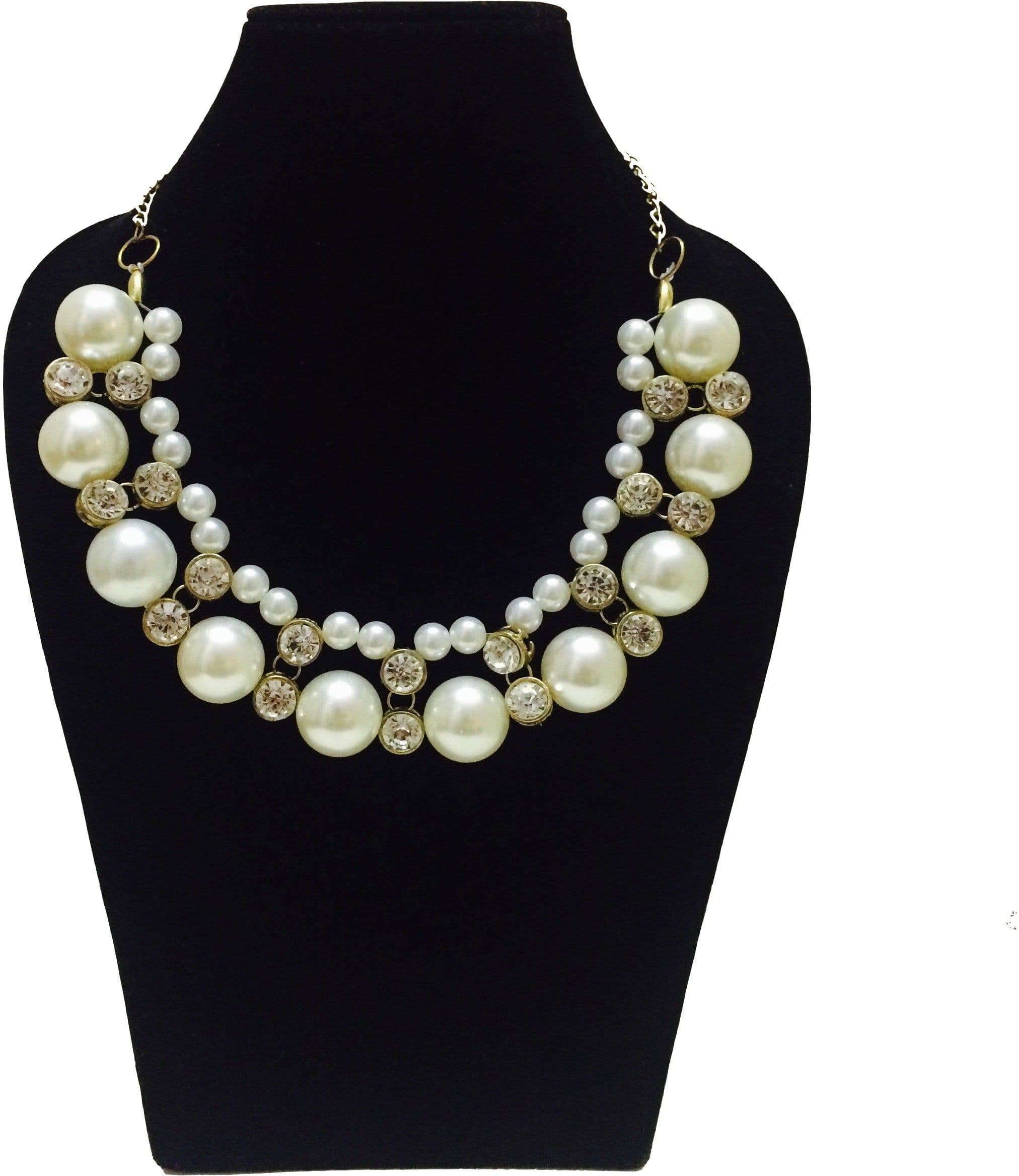 FashBlush Chic Bead And Crystal Alloy Necklace