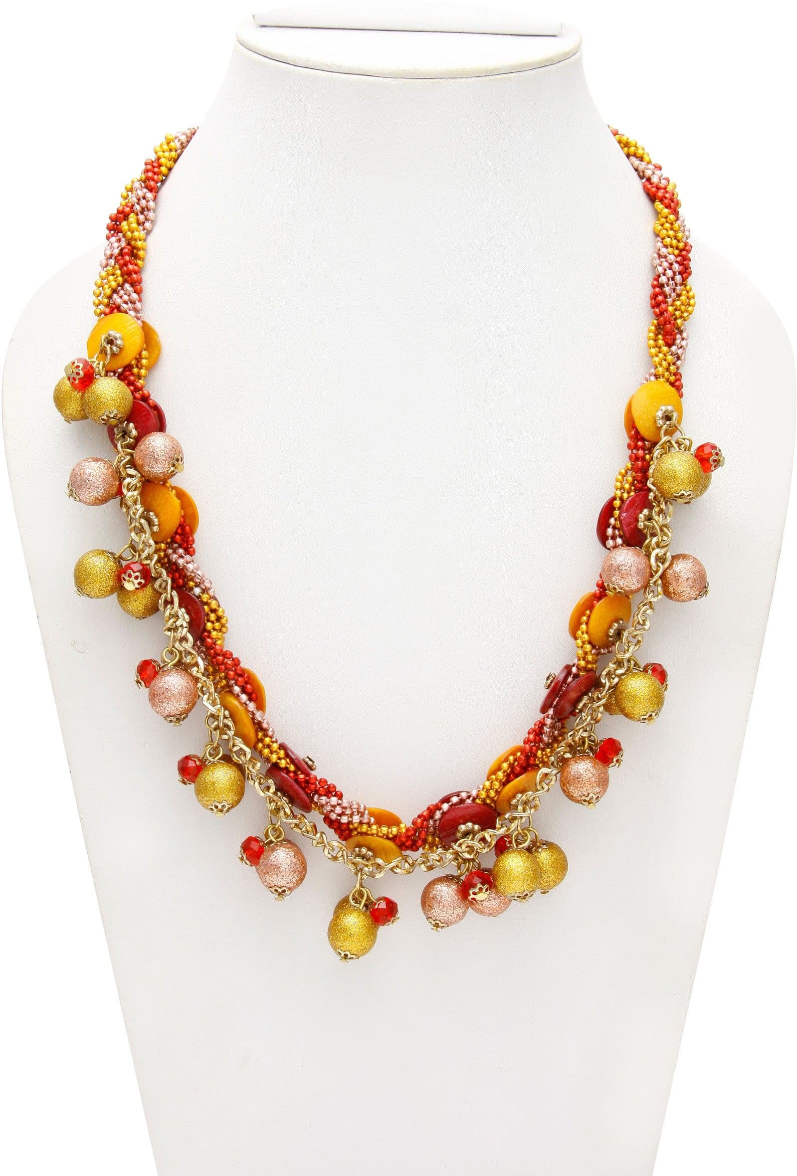 Galz4ever Multi Bead Pearl Alloy Necklace