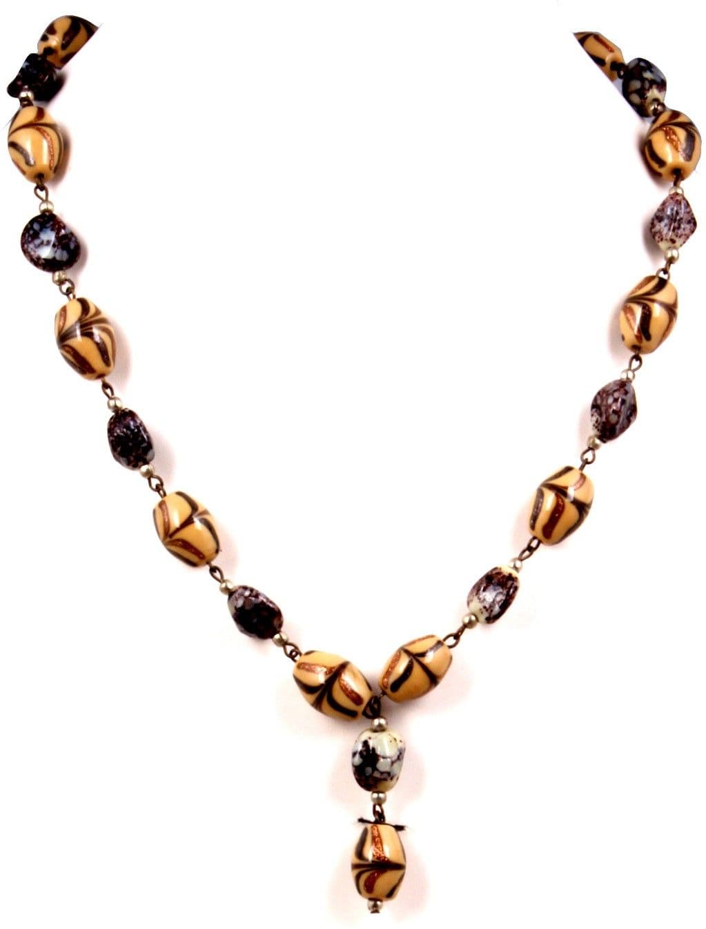 Indian Charm Glass, Metal Necklace