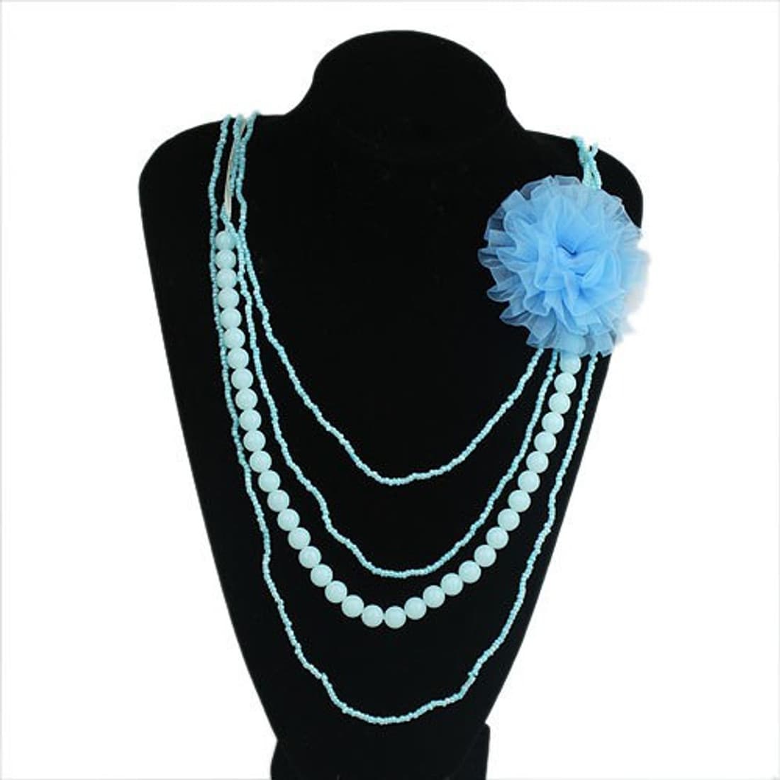 Jewel Touch Princess Style With Flower Brooch Acrylic, Fabric Necklace