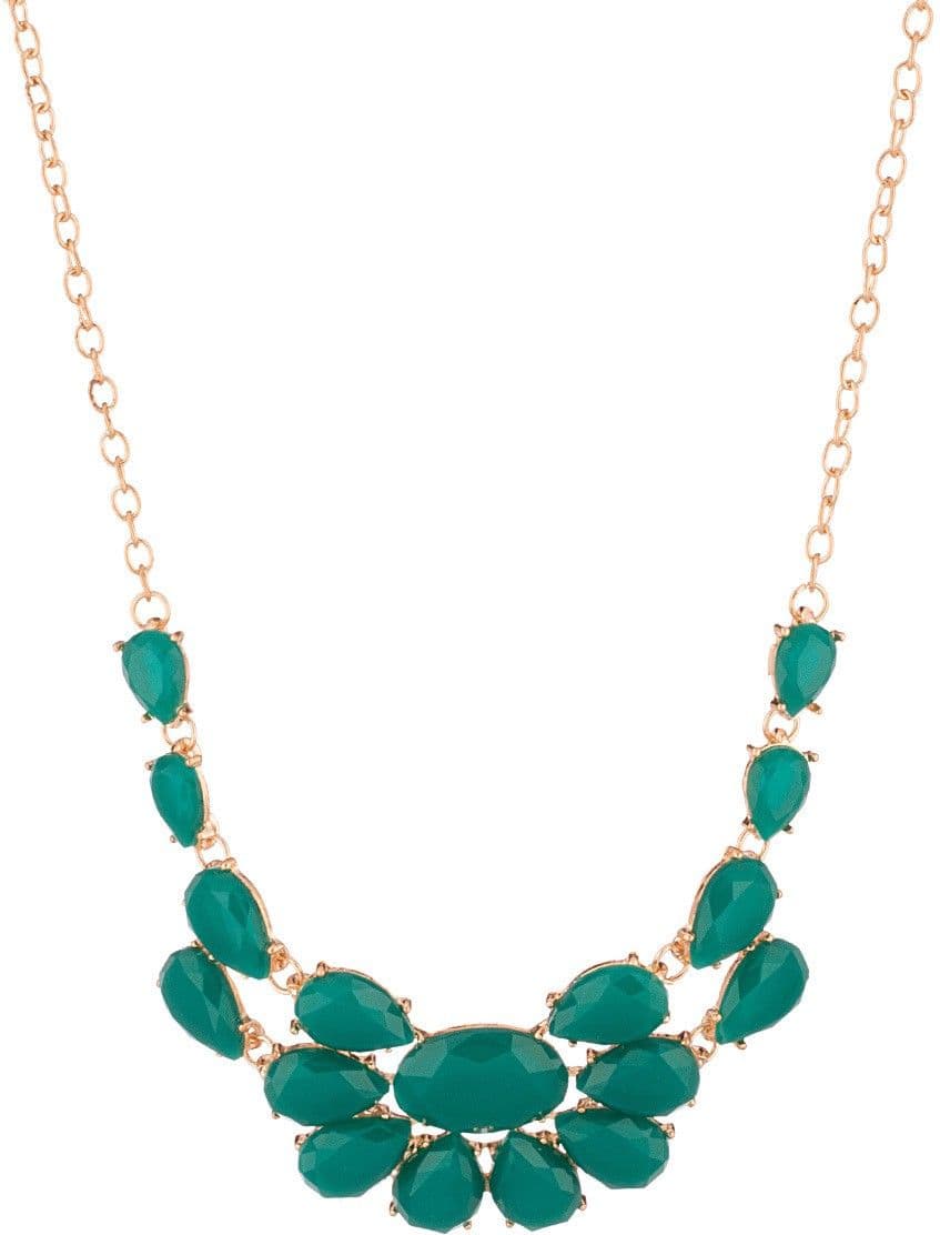 Voylla Artificial Classic Plain Crystal Yellow Gold Plated Alloy Necklace
