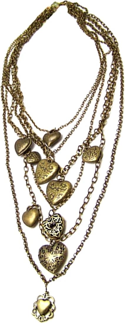 Jewel Touch Parker Bronze Peach Heart Multicharm Alloy Necklace