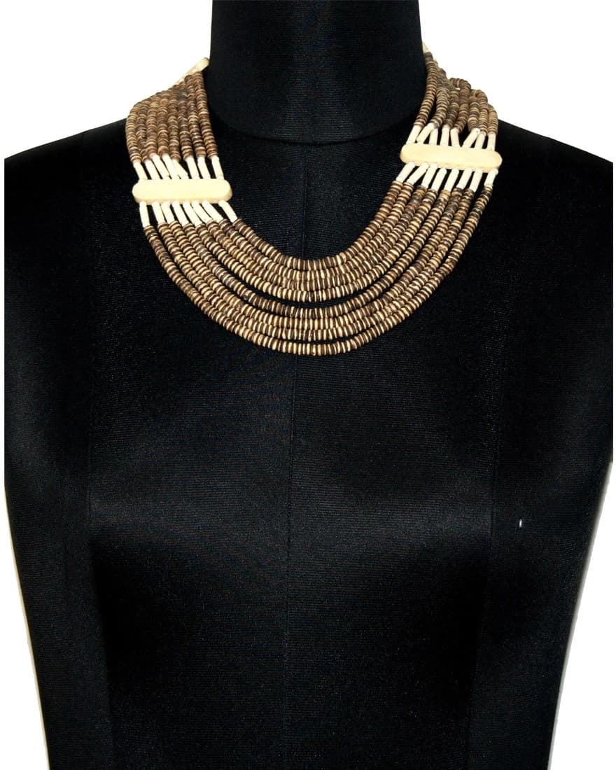 ETTI ES49_BROWN Wood Necklace