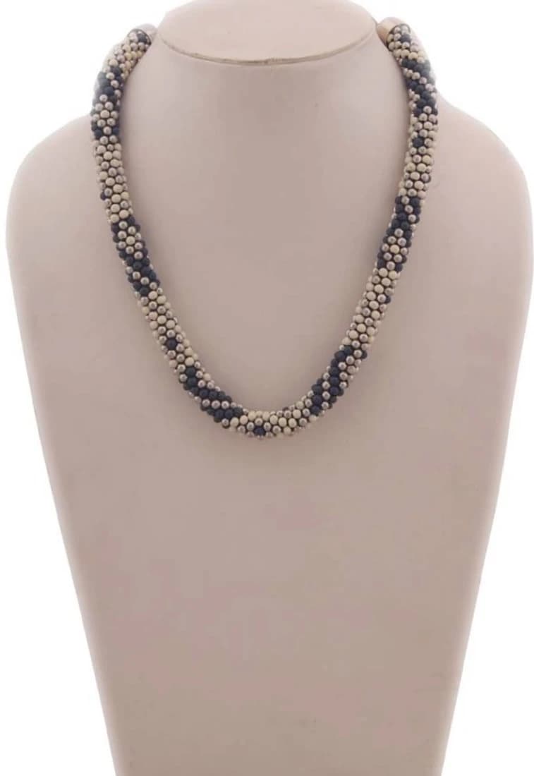 Indian Charm Multicolor Beads Metal, Bone Necklace